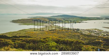 Oceanview From Bluff Hill Lookout, Southernmost Point In New Zealand