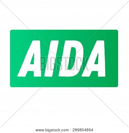 Aida Advertising Sticker, Label, Stamp On White