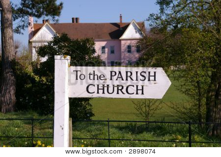 Firmar a la iglesia de la parroquia