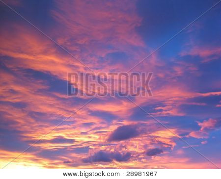 Modré a růžové Cloudscape