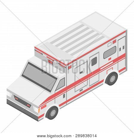 Medical Reanimation Ambulance Icon. Isometric Of Medical Reanimation Ambulance Icon For Web Design I