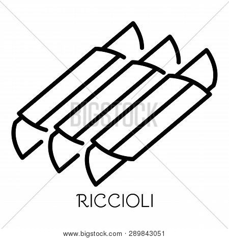 Riccioli Pasta Icon. Outline Riccioli Pasta Icon For Web Design Isolated On White Background