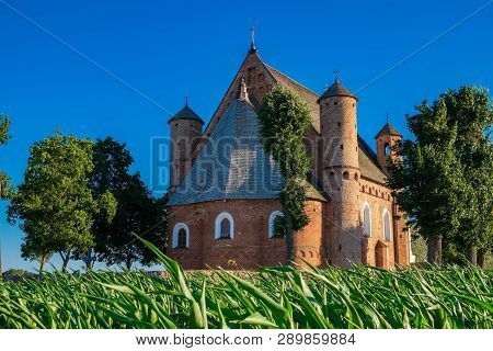 15th Century St Michael Fortified Church In Synkovichi Village, Grodno Region, Belarus.