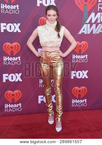 LOS ANGELES - MAR 14:  Larsen Thompson arrives for the iHeart Radio Music Awards 2019 on March 14, 2019 in Los Angeles, CA
