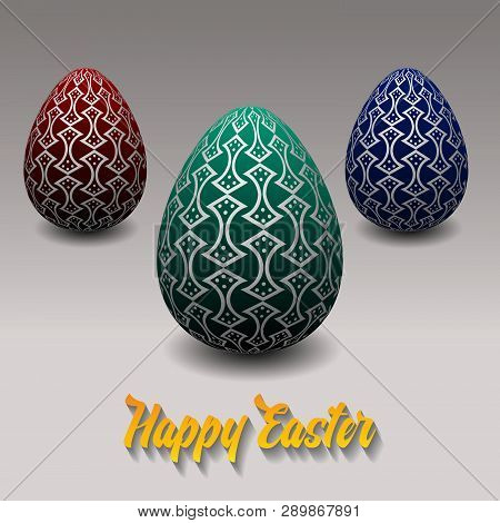 Happy  Easter Poter Or Vector Design With Combination Color