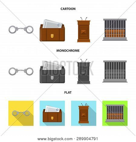 Vector Design Of Law And Lawyer Icon. Set Of Law And Justice Vector Icon For Stock.