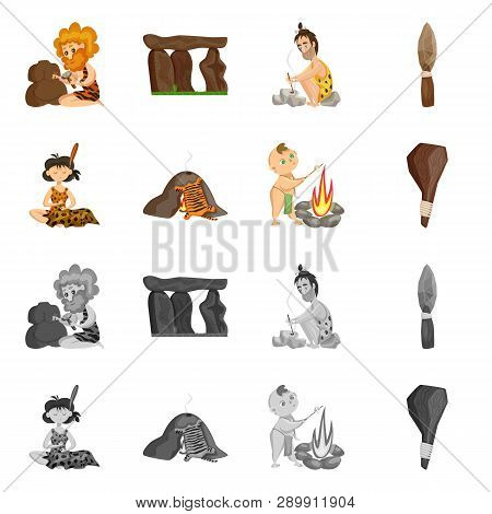 Vector Design Of Evolution  And Prehistory Icon. Set Of Evolution  And Development  Stock Symbol For