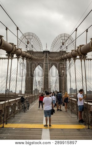 People On Brooklyn Bridge