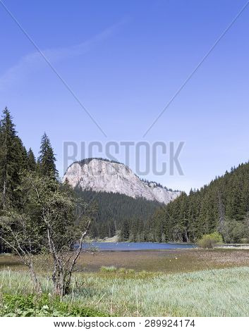 The Famous Red Lake Panoramic View In Romania