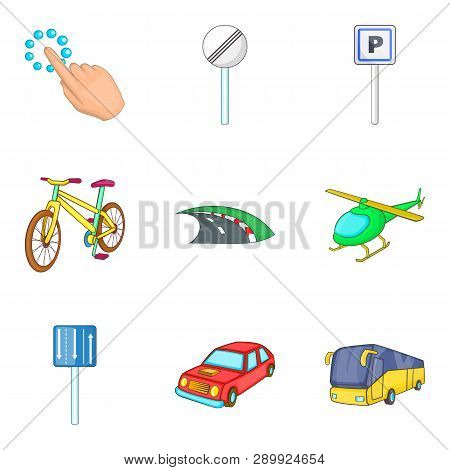 City Destination Icon Set. Cartoon Set Of 9 City Destination Icons For Web Design Isolated On White 