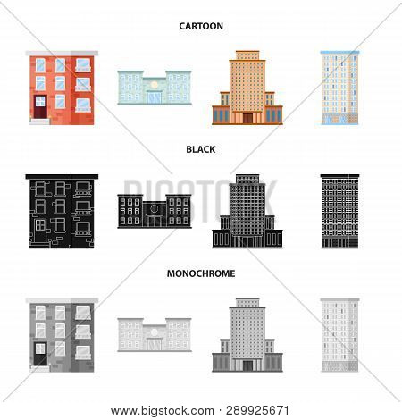 Vector Design Of Municipal And Center Symbol. Set Of Municipal And Estate   Stock Vector Illustratio