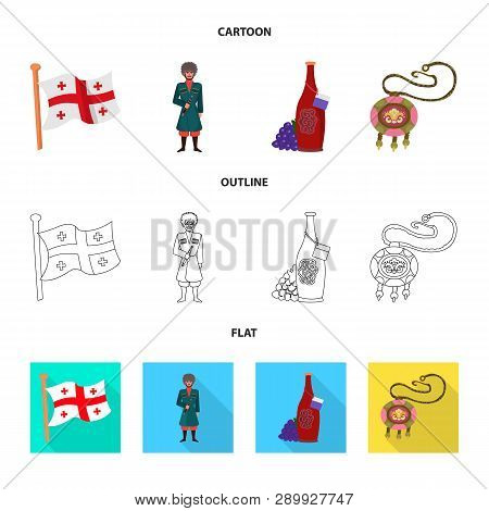 Vector Design Of Culture And Sightseeing Icon. Collection Of Culture And Originality Vector Icon For