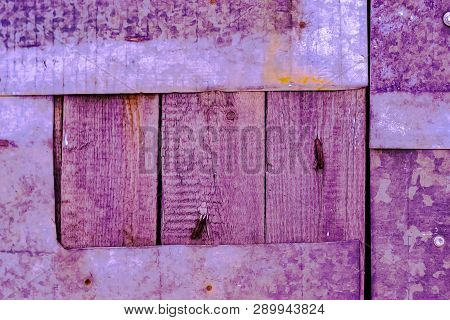 Abstract Backdrop. Magenta Background With Rough Boards