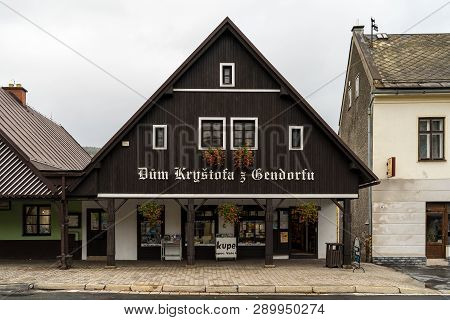 Vrchlabi, Czech Republic - October 25, 2018: The Streets Of The Provincial Town. The Town Located In
