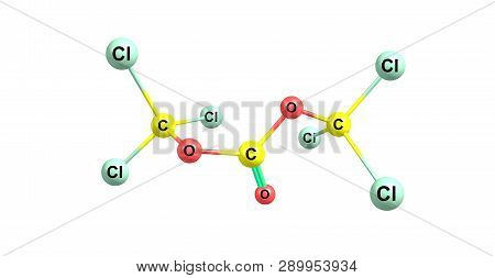 Triphosgene Molecular Structure Isolated On White
