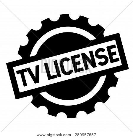 Tv License Black Stamp, Sticker, Label, On White Background