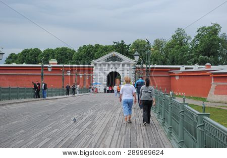 St. Petersburg, Russia - July 12, 2015: Peter And Paul Fortress In St. Petersburg Central Entrance, 