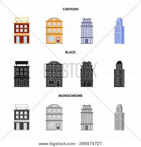 Vector Illustration Of Municipal And Center Sign. Set Of Municipal And Estate   Stock Vector Illustr