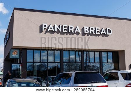 Indianapolis - Circa March 2019: Panera Bread Retail Location. Panera Is A Chain Of Fast Casual Rest