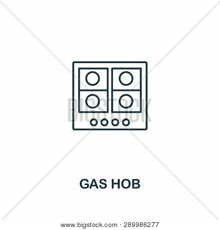 Gas Hob Icon. Thin Style Design From Household Icons Collection. Creativegas Hob Icon For Web Design