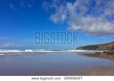 Beautiful Cloud Over The Ocean, Seascape, Beautiful Beach, Pacifying Landscape