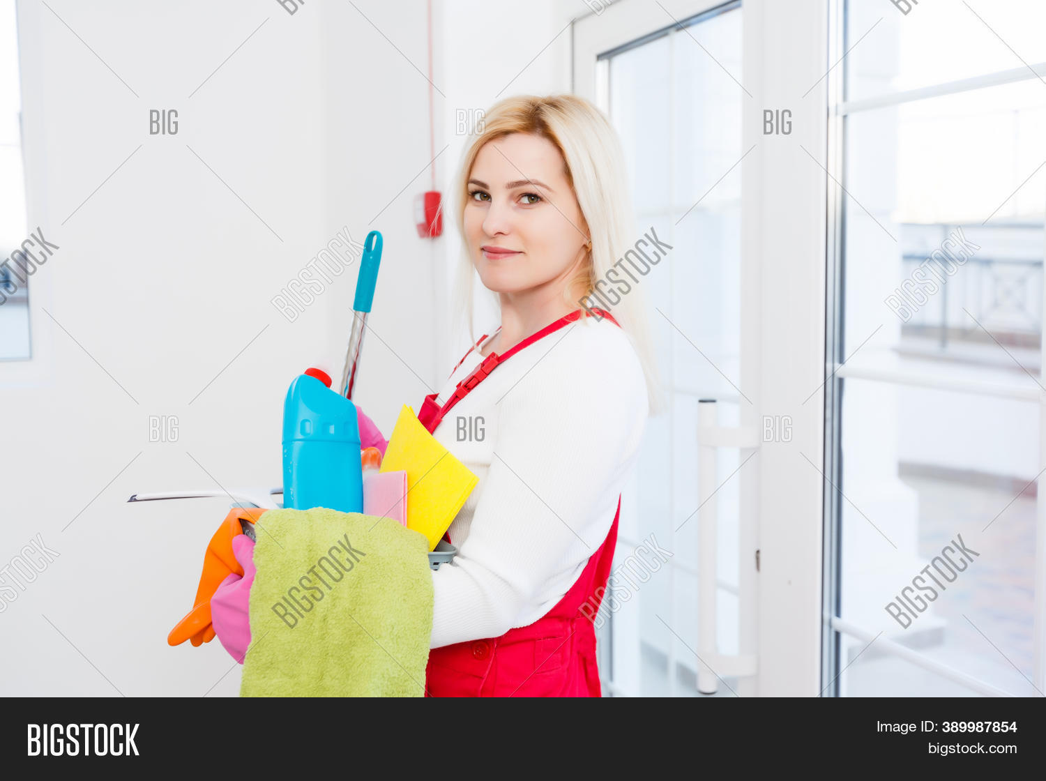 Cleaning Lady Bucket Image & Photo (Free Trial) Bigstock