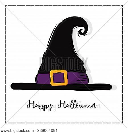 Isolated Witcher Hat Halloween Holiday October Icon- Vector