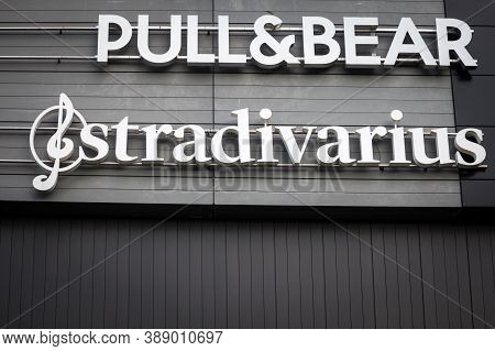 Belgrade, Serbia - August 19, 2020: Stradivarius Logo In Front Of Their Store For Belgrade. Stradiva