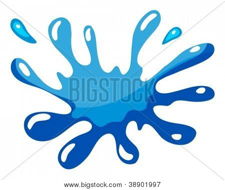 ilustrace modrá barva šplouchnutí na bílém pozadí