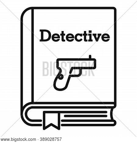 Detective Book Icon. Outline Detective Book Vector Icon For Web Design Isolated On White Background