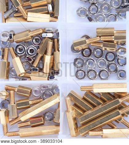 Brass Standoff Spacer Male And Female Set In Plastic Container
