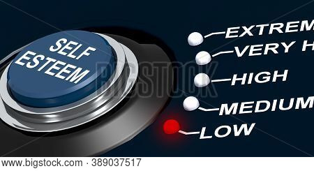 Knob Turn To Low Self Esteem, 3d Rendering