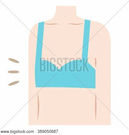 Small Breast Woman Body Illustration. Body Care And Beauty Concept.