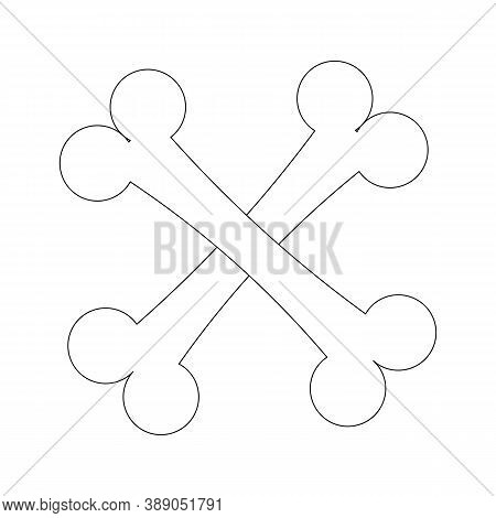 Vector Drawing Crossed Bones On A White Background