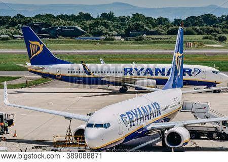 Manchester, Uk - 18 July, 2017: The Terminal 2 At Manchester Airport In Uk, Photo Taken From Roof Of