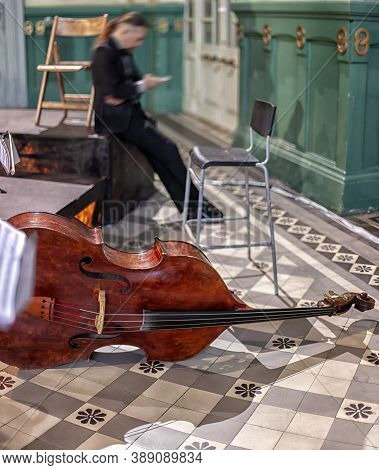 Cellos And Violas At Rest Before The Concert.