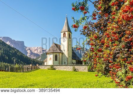 Nature And Church Of San Vito In San Vito Village In South Tyrol - Italy