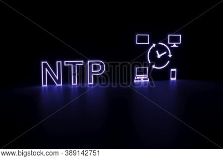 Ntp Neon Concept Self Illumination Background 3d Illustration