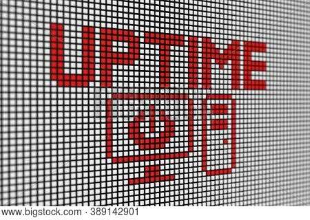 Uptime Text Scoreboard Blurred Background 3d Illustration