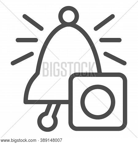 Call Button To The Driver Line Icon, Public Transport Concept, Ringing Bell Sign On White Background