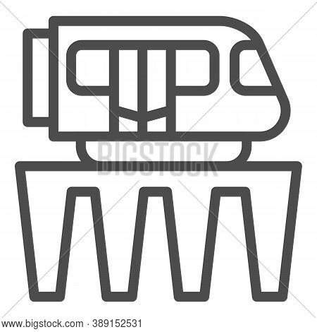 Monorail Train Line Icon, Public Transport Concept, Monorail Subway Sign On White Background, Monora