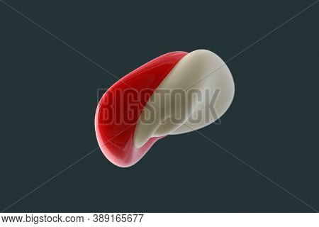 merging two organic forms, 3d illustration