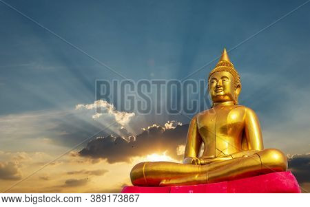 Budha Golden You From Nature Stone Ancient Ancient Times Separated From The Background. Natural Clip