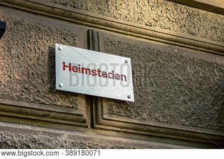 Ostrava, Czech Republic - October 3, 2020: The Commercial Plate Of Heimstaden Company On A House Whe