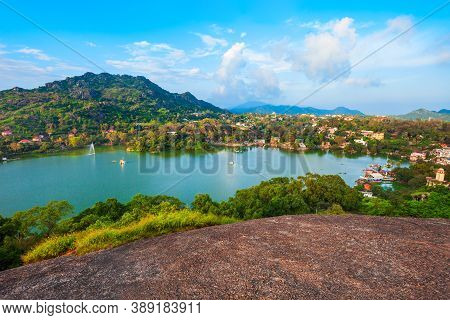 Mount Abu And Nakki Lake Aerial Panoramic View. Mount Abu Is A Hill Station In Rajasthan State, Indi