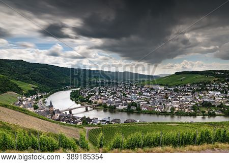 Bernkastel, Germany - June 19, 2020: Panoramic Image Of Bernkastel Close To The Moselle River On Jun