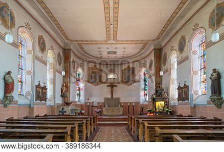 Schalkenmehren, Germany - June 23, 2020: View Into The Parish Church Saint Martin On June 23, 2020 I