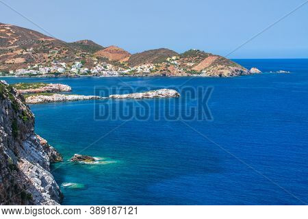 Beautiful Summer Landscape Mountains, Blue Sea, Green Trees. Greece, Nature.beautiful Day, Blue Sky