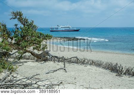 Photo Of Greece Island Chrysi With White Sand  Cedar Trees