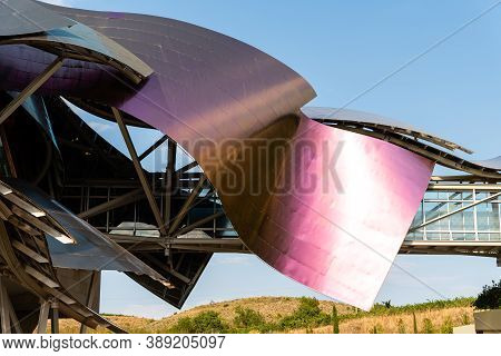 Elciego, Spain - 6 August 2020: Winery Of Marques De Riscal In Alava, Basque Country. The Futuristic